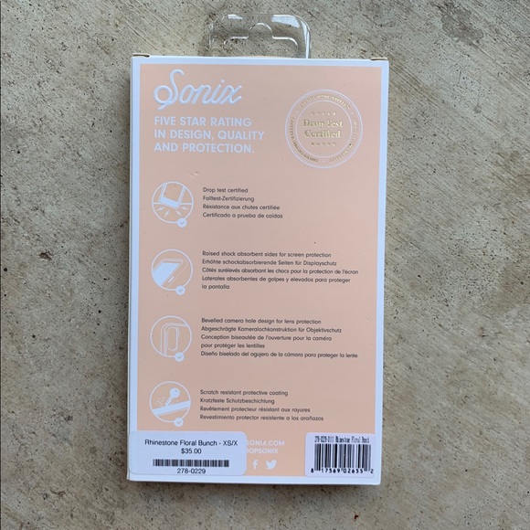 NWT Sonix iPhone Case Floral Pink & White Rhinestone - X/XS - Picture 6 of 6